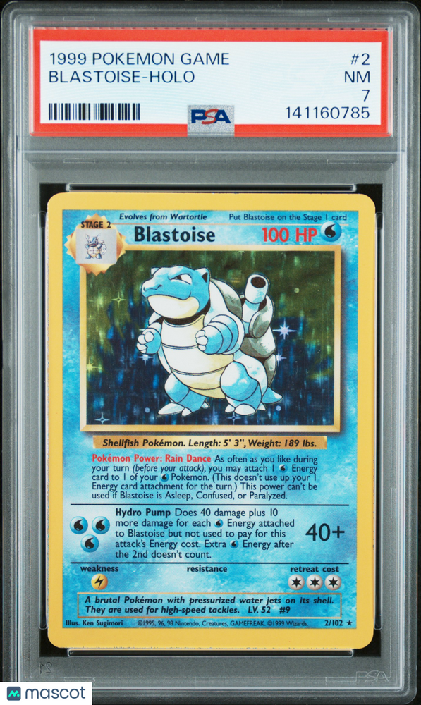 1999 Pokemon Game Blastoise #2 PSA 7