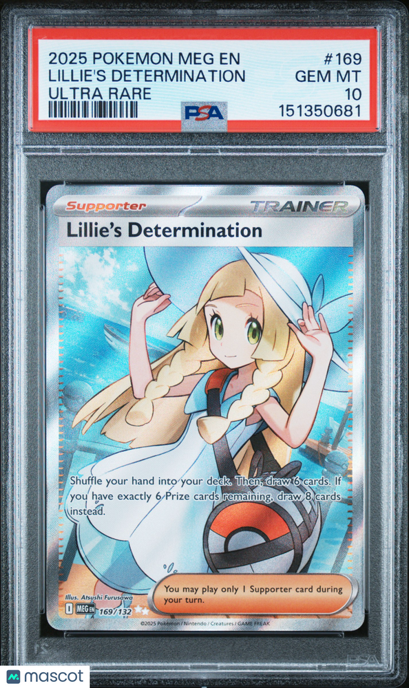 2025 Pokemon Meg EN-Mega Evolution Lillie's Determination #169 Ultra Rare PSA 10