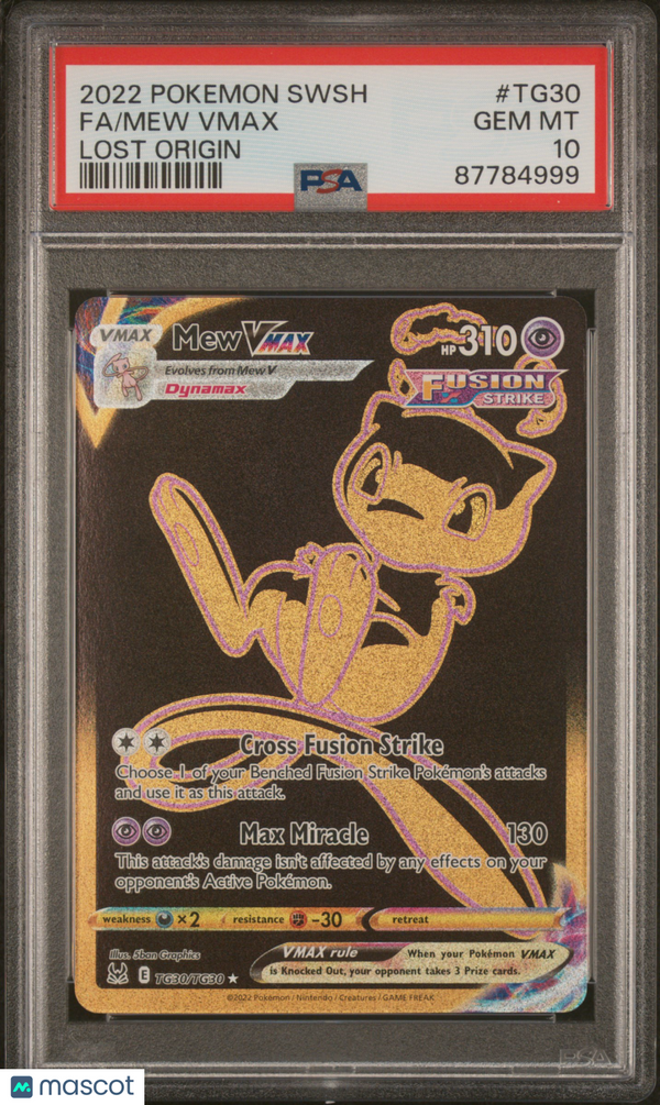 2022 Pokemon Sword & Shield Lost Origin Mew VMAX #TG30 Fa Lost Origin PSA 10
