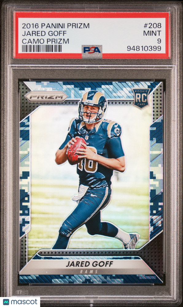 2016 Panini Prizm Jared Goff #208 Camo PSA 9