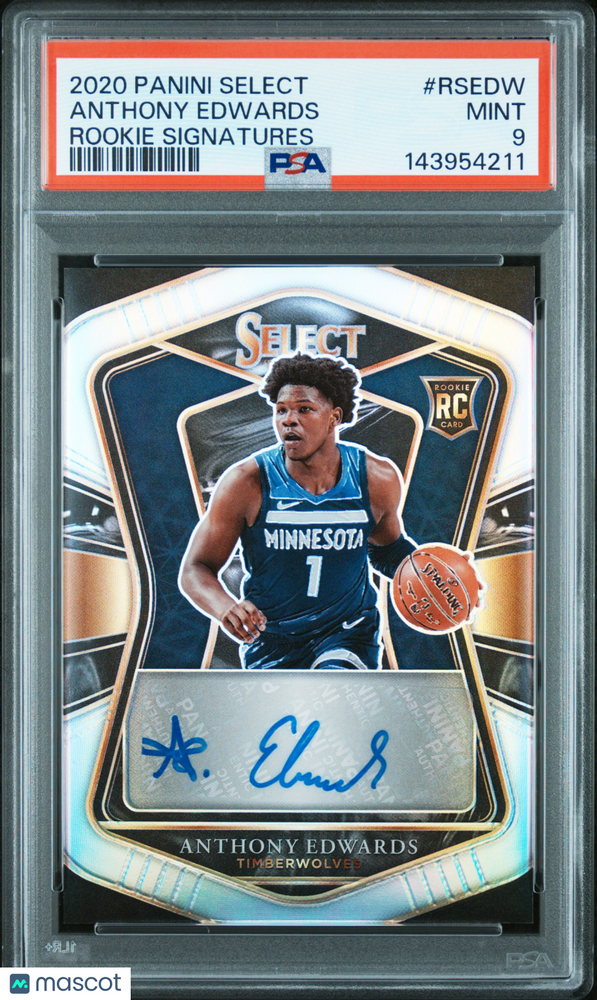 2020 Panini Select Rookie Signatures Anthony Edwards #RSEDW PSA 9