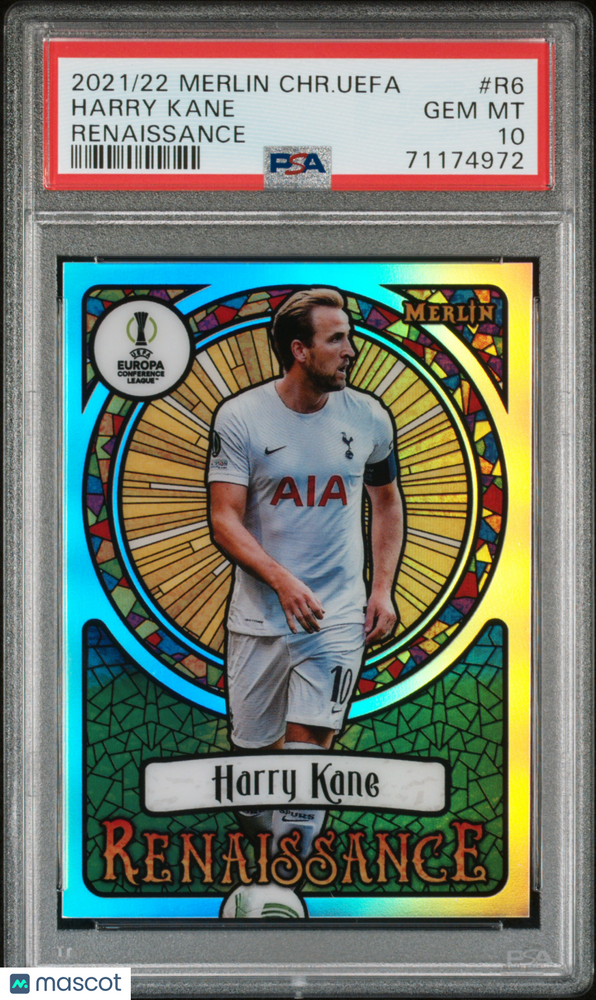 2021-2022 Topps Merlin Chrome UEFA League Renaissance Harry Kane #R6 PSA 10