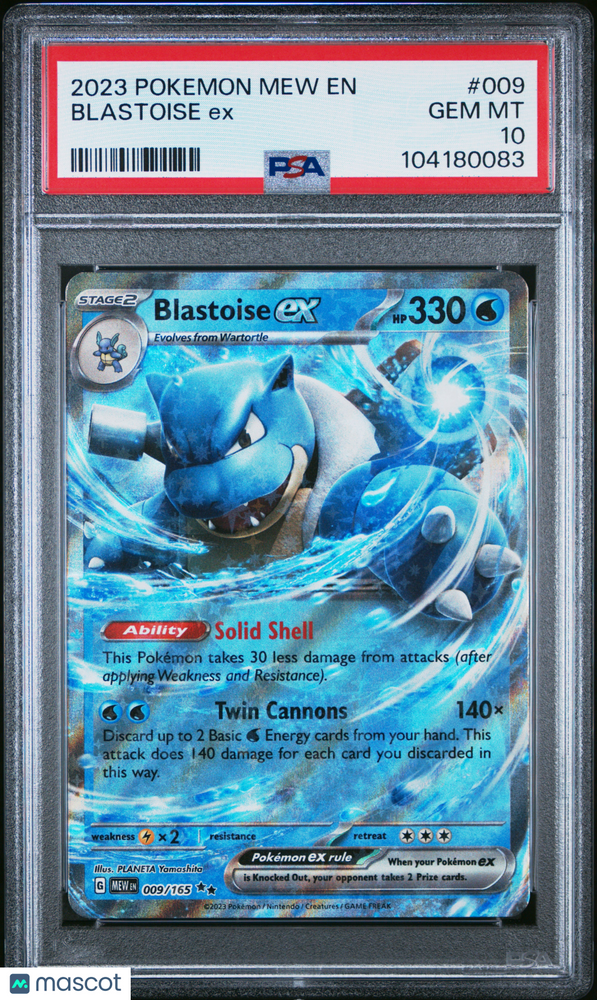 2023 Pokemon Mew EN-151 Blastoise EX #009 PSA 10