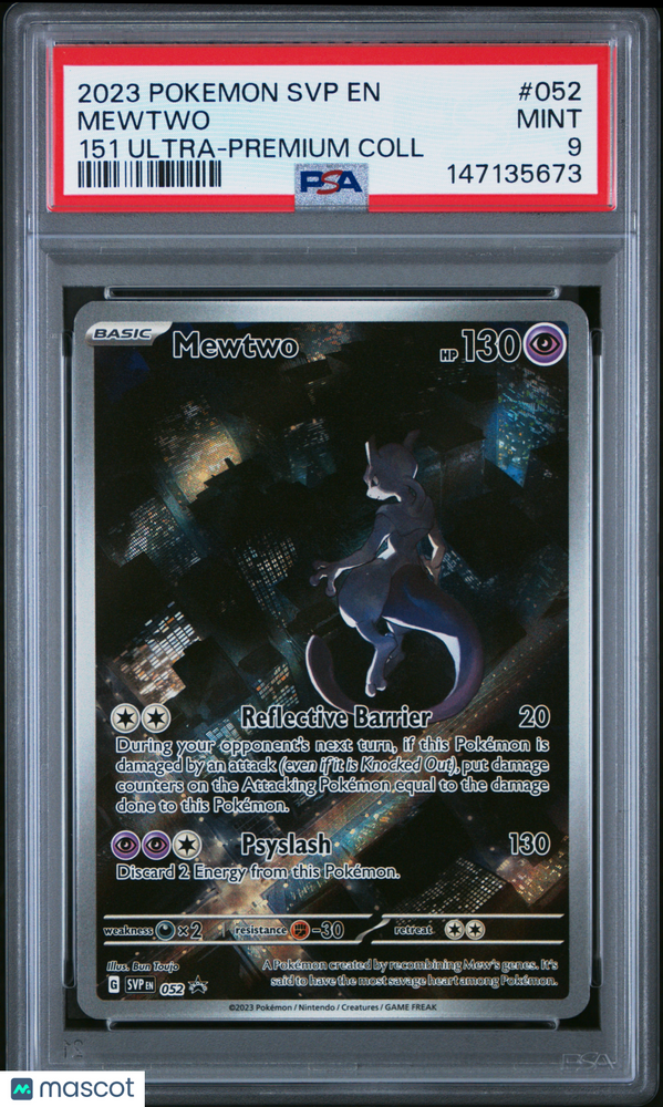 2023 Pokemon SVP EN-SV Black Star Promo Mewtwo #052 151 Ultra-Premium Coll PSA 9