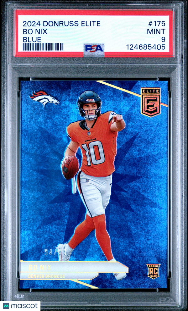 2024 Panini Donruss Elite Bo Nix #175 Blue PSA 9