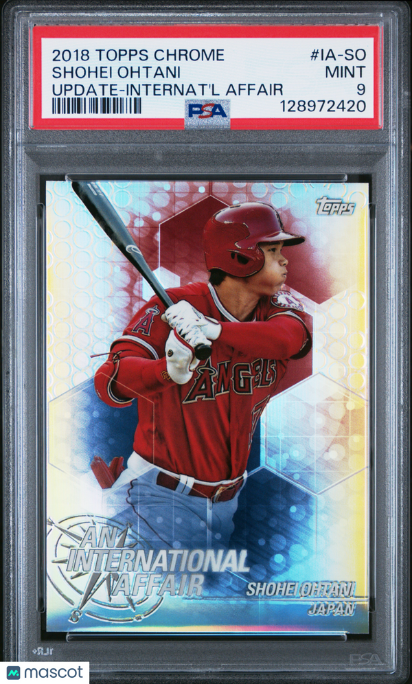 2018 Topps Chrome Update An International Affair Shohei Ohtani #IA-SO Internat'l PSA 9