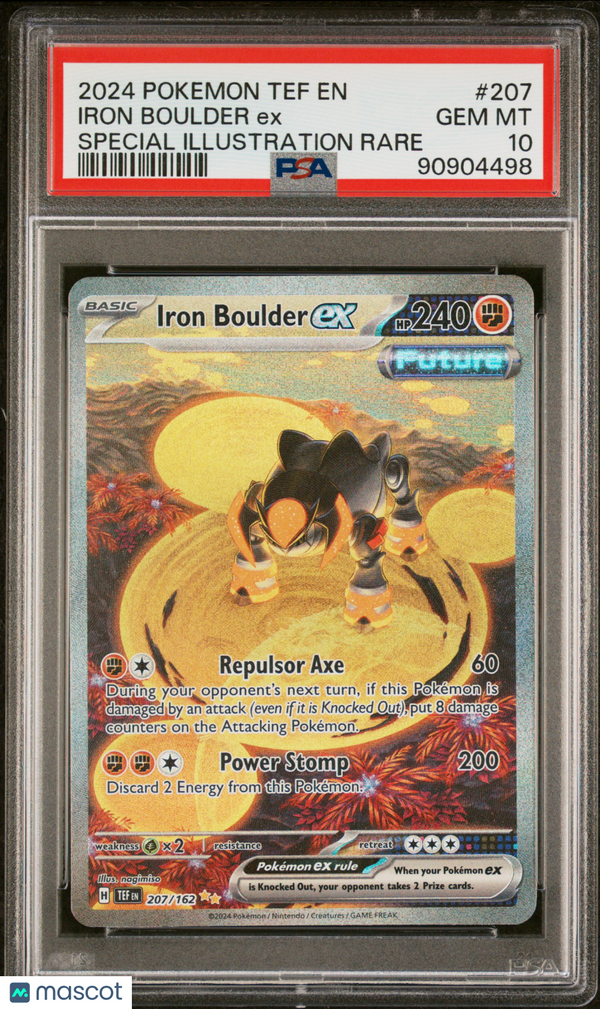 2024 Pokemon Tef EN-Temporal Forces Iron Boulder EX #207 SIR PSA 10
