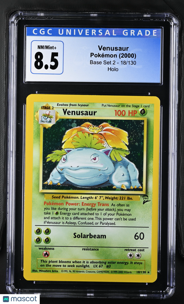 2000 Pokemon Base Set 2 Venusaur #18/130 CGC 8.5