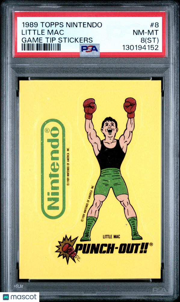 1989 Topps Nintendo Game Tip Stickers Little Mac ST #8 PSA 8
