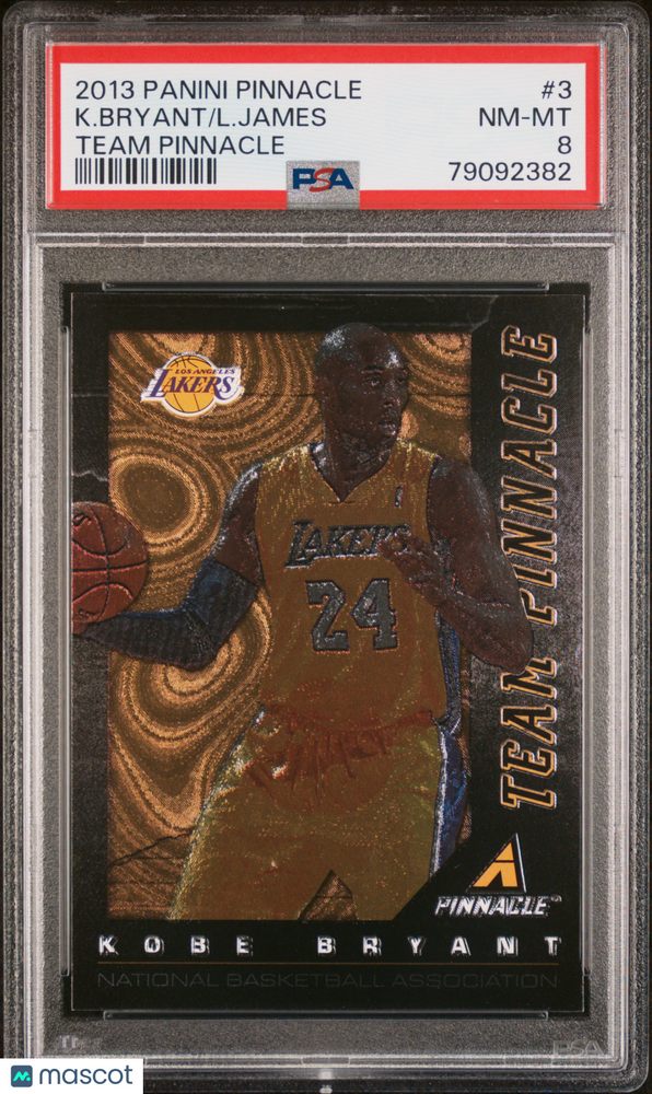 2013 Panini Pinnacle Team Pinnacle K. Bryant L. James #3 PSA 8