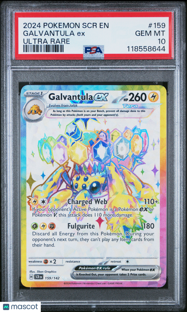 2024 Pokemon SCR EN-Stellar Crown Galvantula EX #159 Ultra Rare PSA 10