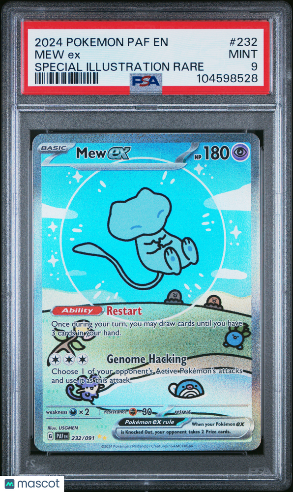 2024 Pokemon Paf EN-Paldean Fates Mew EX #232 Special Illustration Rare PSA 9