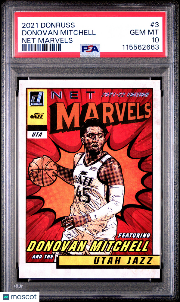 2021 Panini Donruss Net Marvels Donovan Mitchell #3 PSA 10