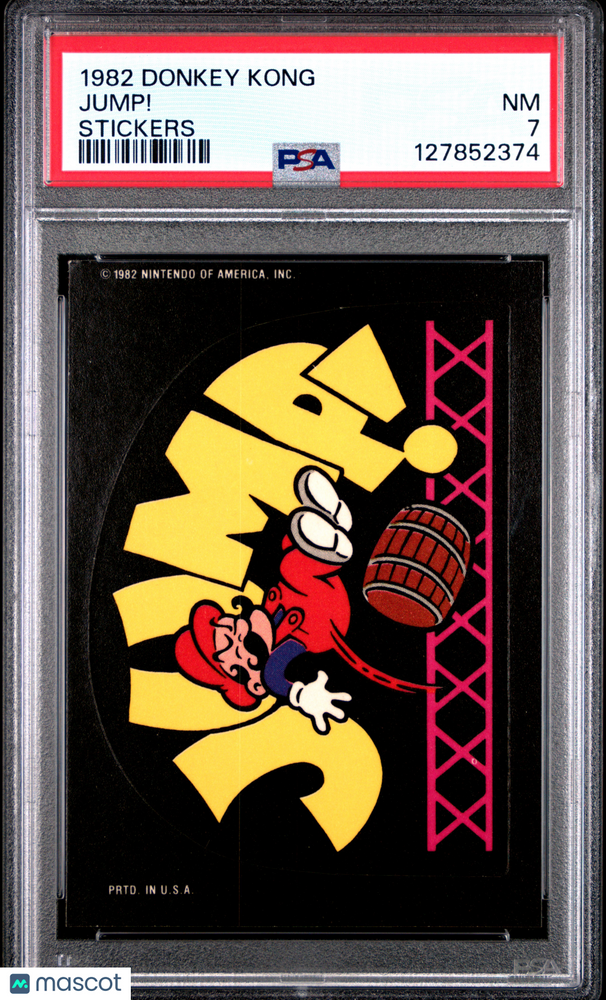 1982 Donkey Kong Stickers Jump! PSA 7