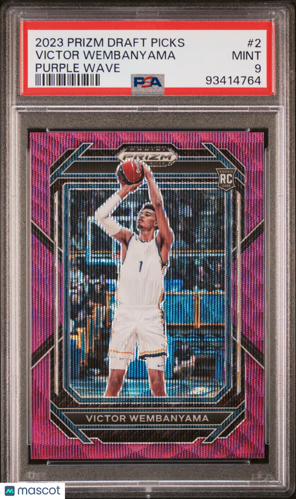2023 Panini Prizm Draft Picks Victor Wembanyama #2 Purple Wave PSA 9