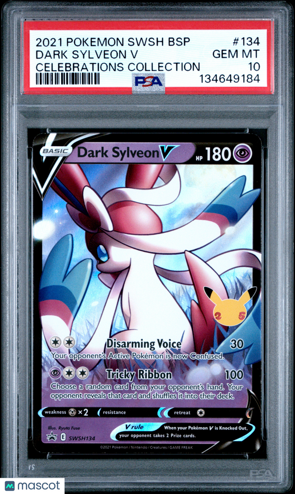 2021 Pokemon Swsh Black Star Promo Dark Sylveon V #134 Celebrations PSA 10