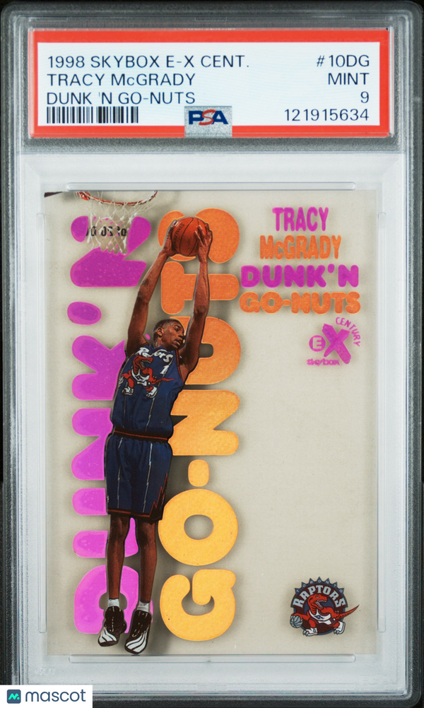 1998 Skybox E-X Century Dunk 'N Go-Nuts Tracy Mcgrady #10DG PSA 9