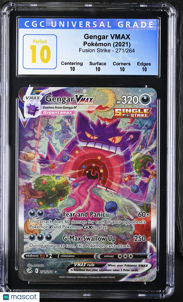 2021 Pokemon Fusion Strike Gengar VMAX Alt Art #271/264 CGC Prefect 10 (Pop 7)
