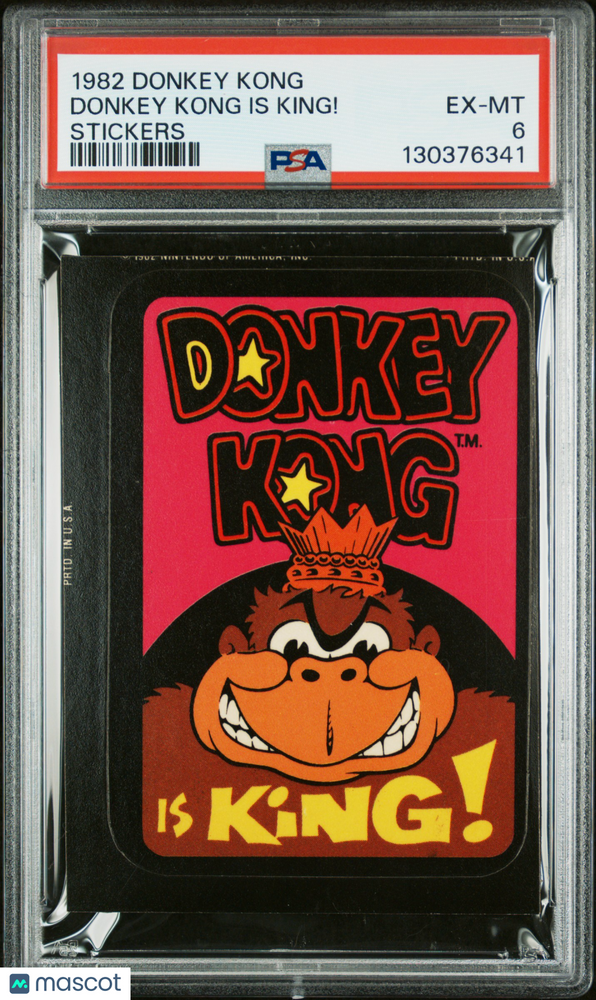 1982 Donkey Kong Stickers Donkey Kong Is King! PSA 6