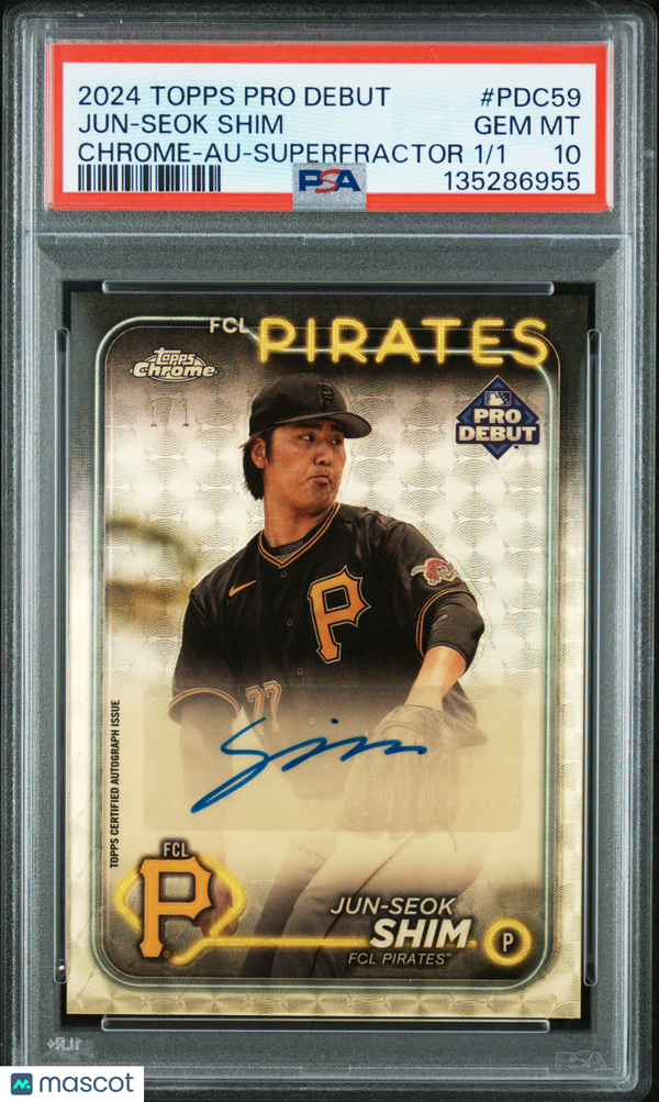 2024 Topps Pro Debut Jun-Seok Shim #PDC59 Chrome Au Superfractor PSA 10