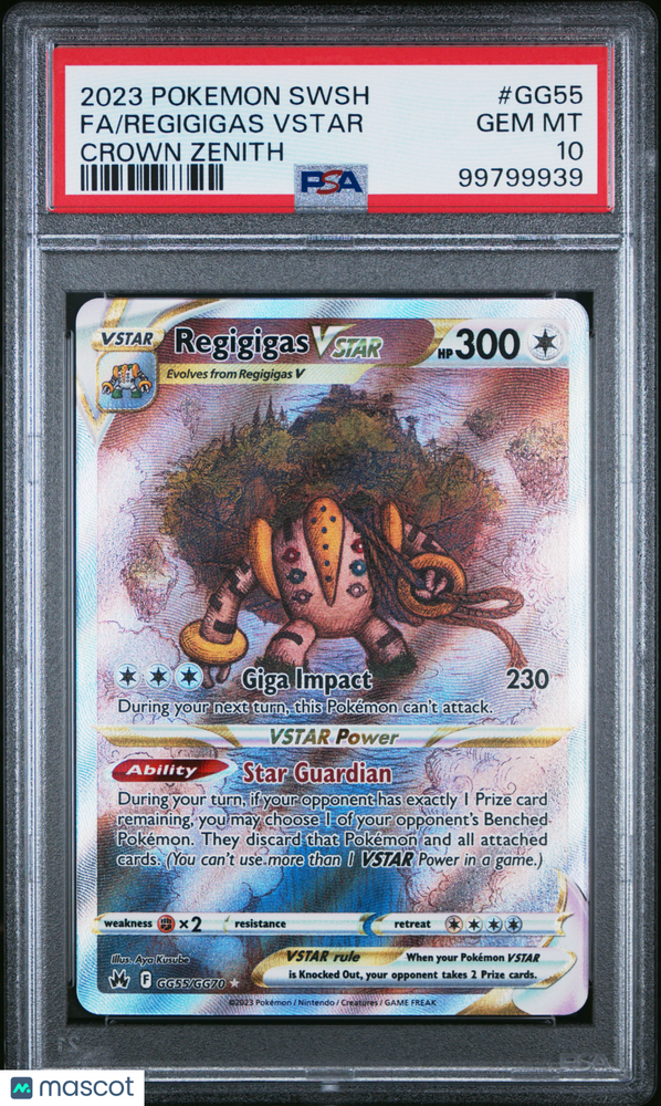 2023 Pokemon Sword And Shield Crown Zenith Regigigas VSTAR #GG55 Crown Zenith Fa PSA 10