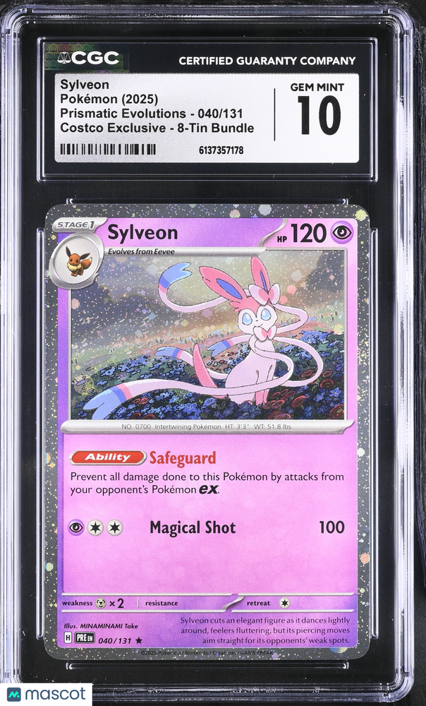2025 Pokemon Prismatic Evolutions Sylveon #040/131 040/131 CGC 10