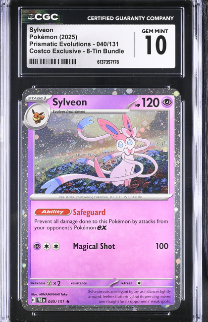 2025 Pokemon Prismatic Evolutions Sylveon #040/131 040/131 CGC 10