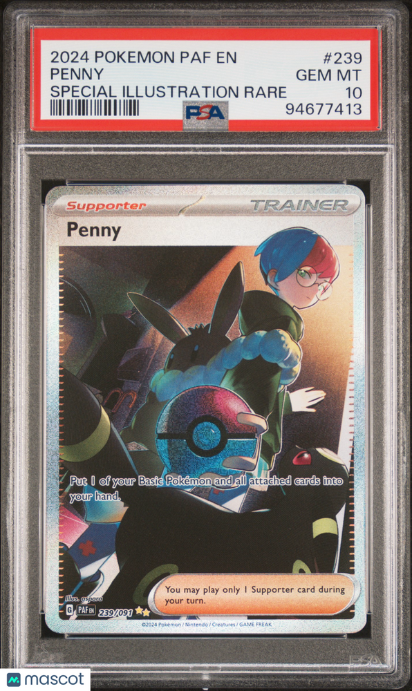 2024 Pokemon Paf EN-Paldean Fates Penny #239 Special Illustration Rare PSA 10