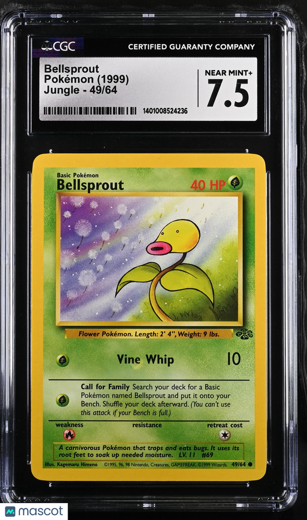 1999 Pokemon Jungle Bellsprout #49/64 CGC 7.5