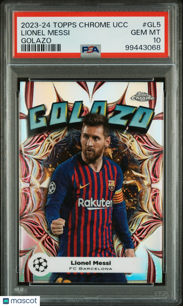 2023-24 Topps Chrome UEFA Club Competitions Golazo Lionel Messi #GL5 PSA 10