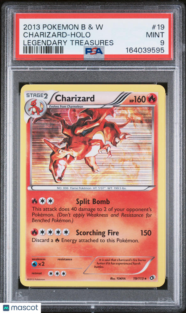 2013 Pokemon Black & White Legendary Treasures Charizard #19 PSA 9
