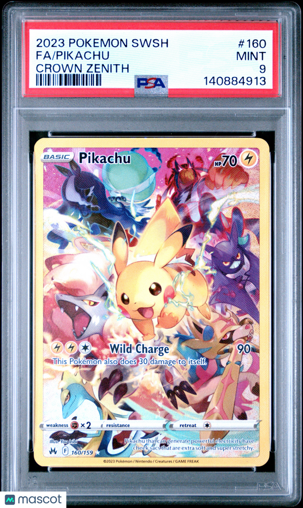 2023 Pokemon Sword And Shield Crown Zenith Pikachu #160 Fa Crown Zenith PSA 9