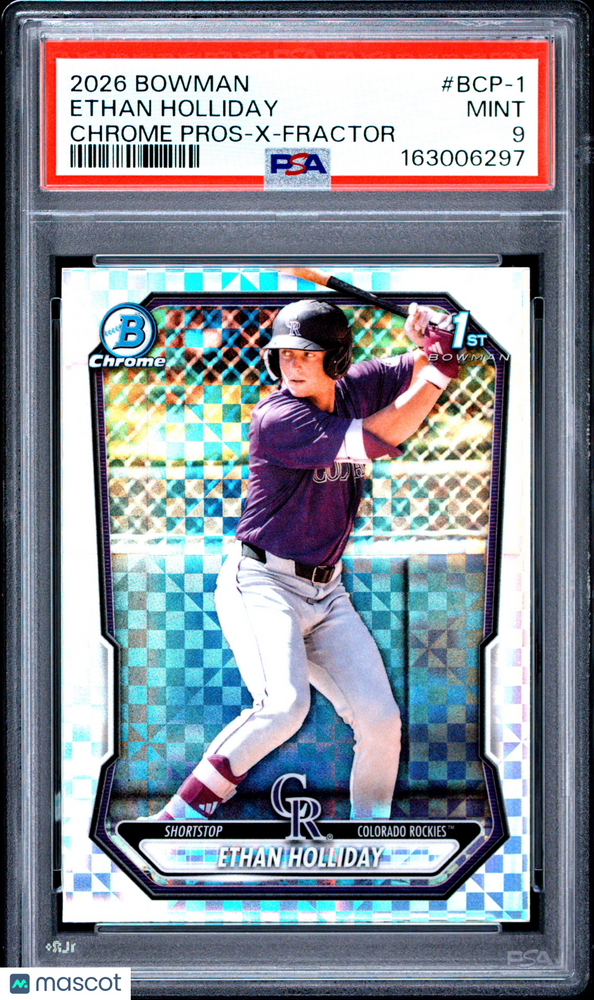2026 Bowman Chrome Prospects Ethan Holliday #BCP-1 X Fractor PSA 9