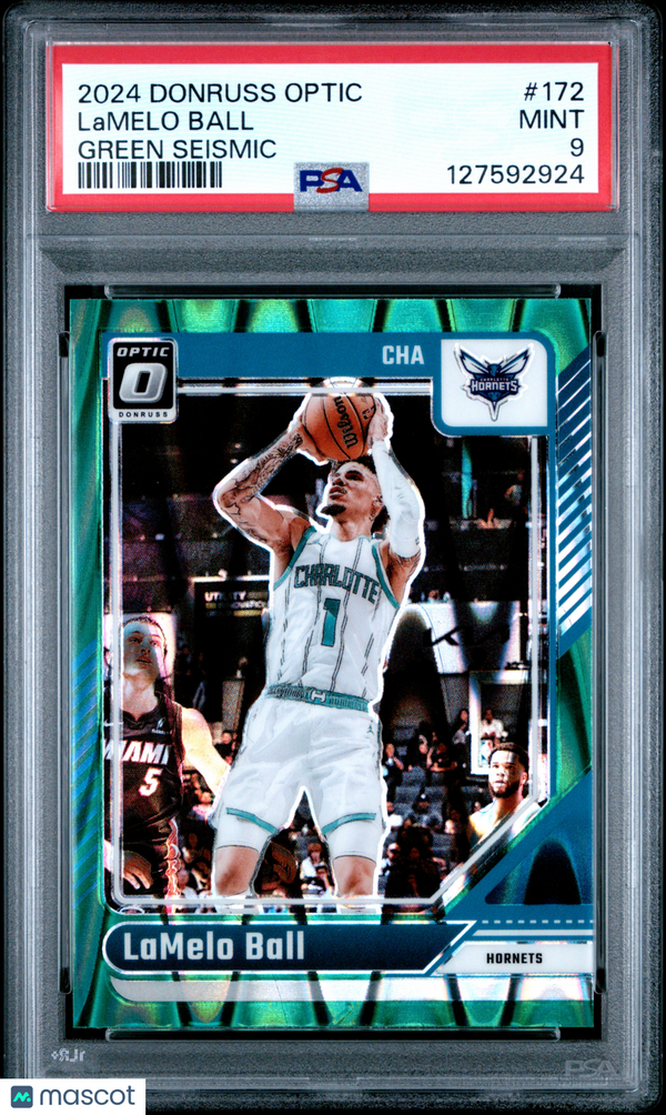 2024 Panini Donruss Optic Lamelo Ball #172 Green Seismic PSA 9