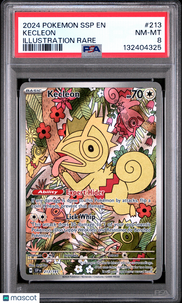 2024 Pokemon SSP EN-Surging Sparks Kecleon #213 Illustration Rare PSA 8