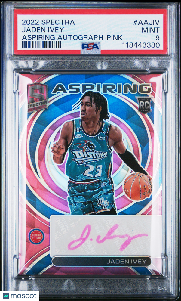 2022 Panini Spectra Aspiring Autographs Jaden Ivey #AAJIV Pink PSA 9