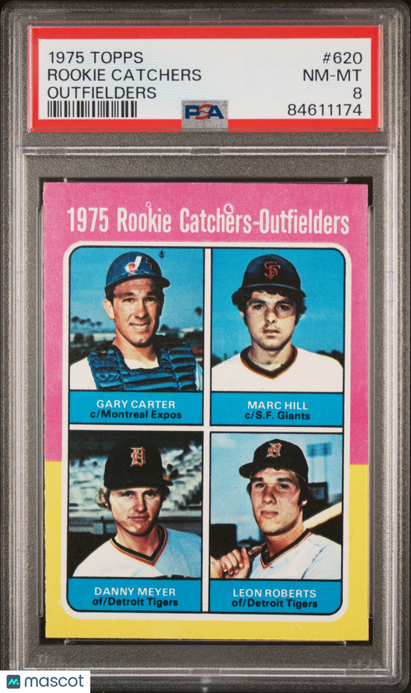 1975 Topps Rookie Catchers- #620 Outfielders PSA 8
