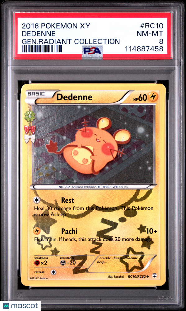 2016 Pokemon Xy Generations Radiant Collection Dedenne #RC10 Gen.RC PSA 8