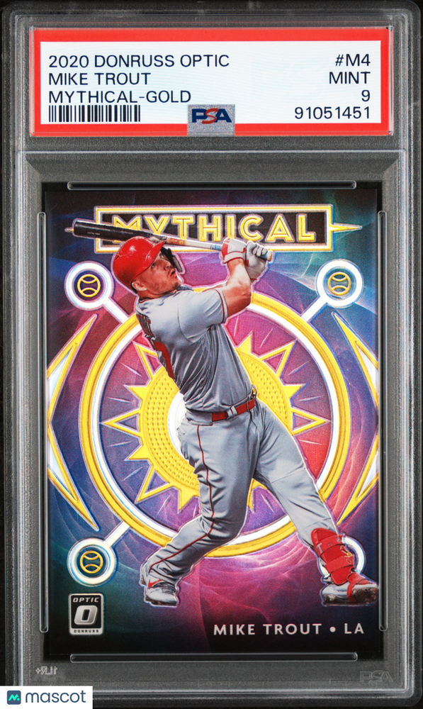 2020 Panini Donruss Optic Mythical Mike Trout #M4 Gold PSA 9