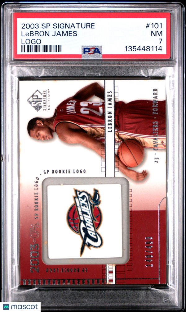 2003 SP Signature LeBron James #101 Logo PSA 7
