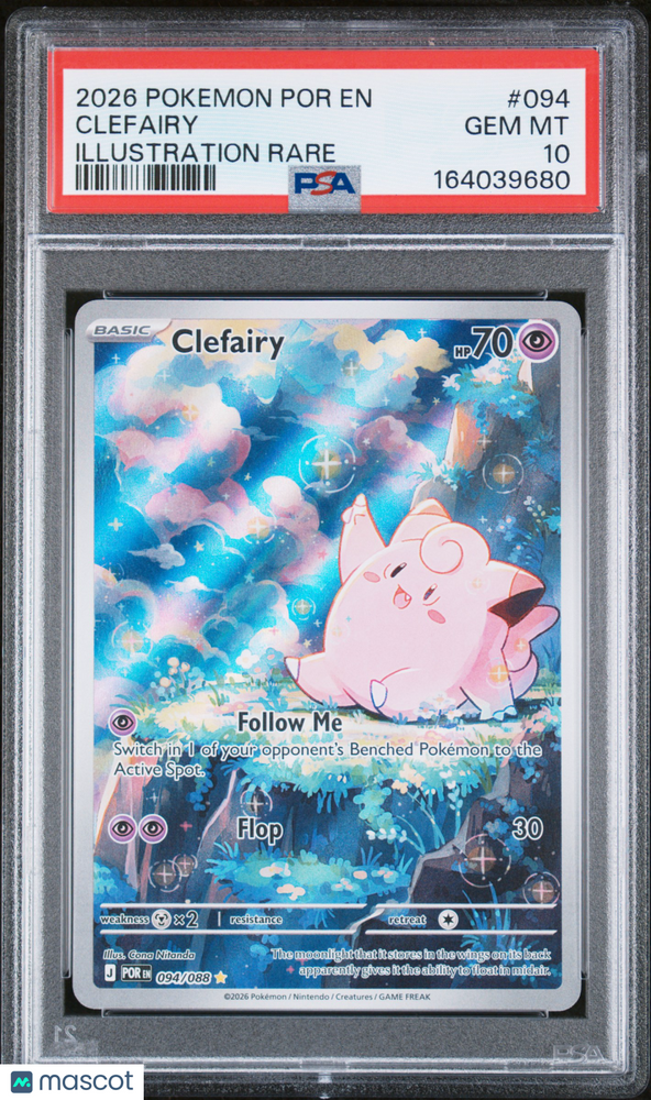 2026 Pokemon Por EN-Perfect Order Clefairy #094 Illustration Rare PSA 10