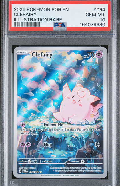 2026 Pokemon Por EN-Perfect Order Clefairy #094 Illustration Rare PSA 10