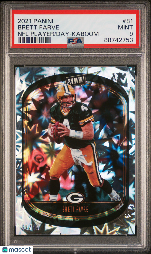 2021 Panini NFL Player Of The Day Brett Favre #81 Kaboom PSA 9