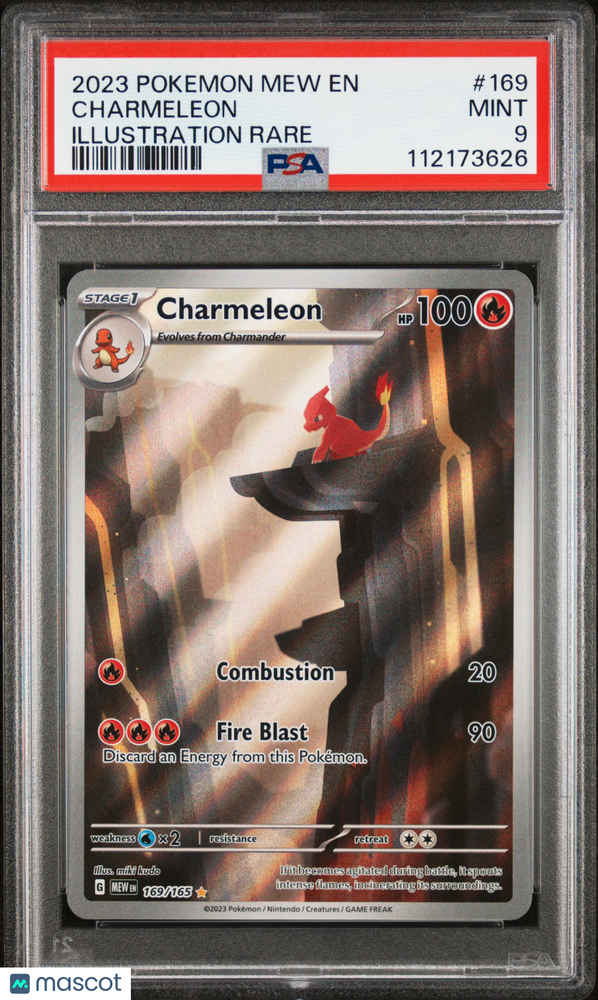 2023 Pokemon Mew EN-151 Charmeleon #169 Illustration Rare PSA 9