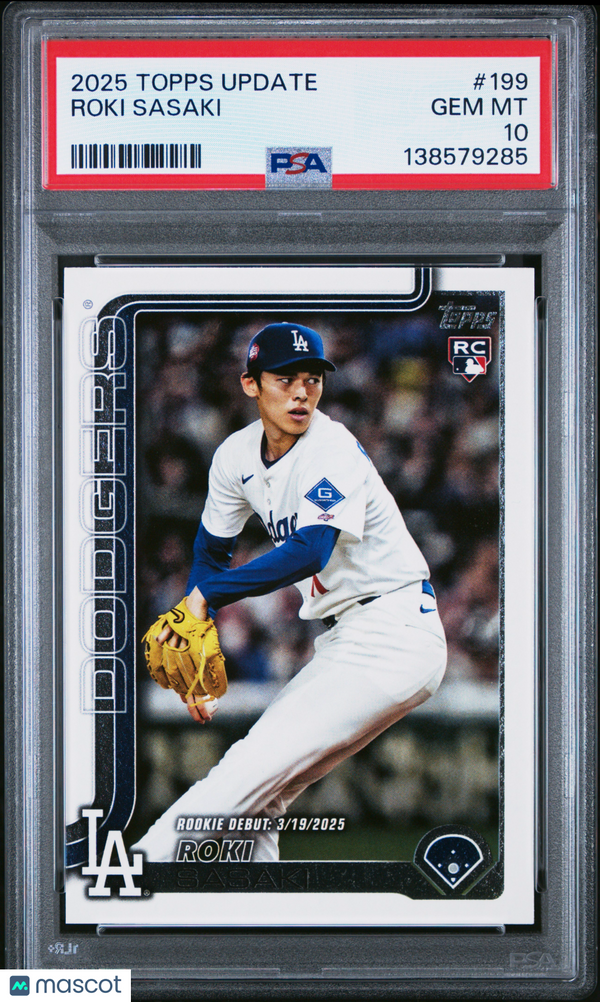 2025 Topps Update Roki Sasaki #199 PSA 10