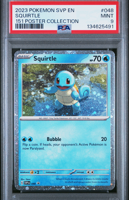 2023 Pokemon SVP EN-SV Black Star Promo Squirtle #048 151 PSA 9