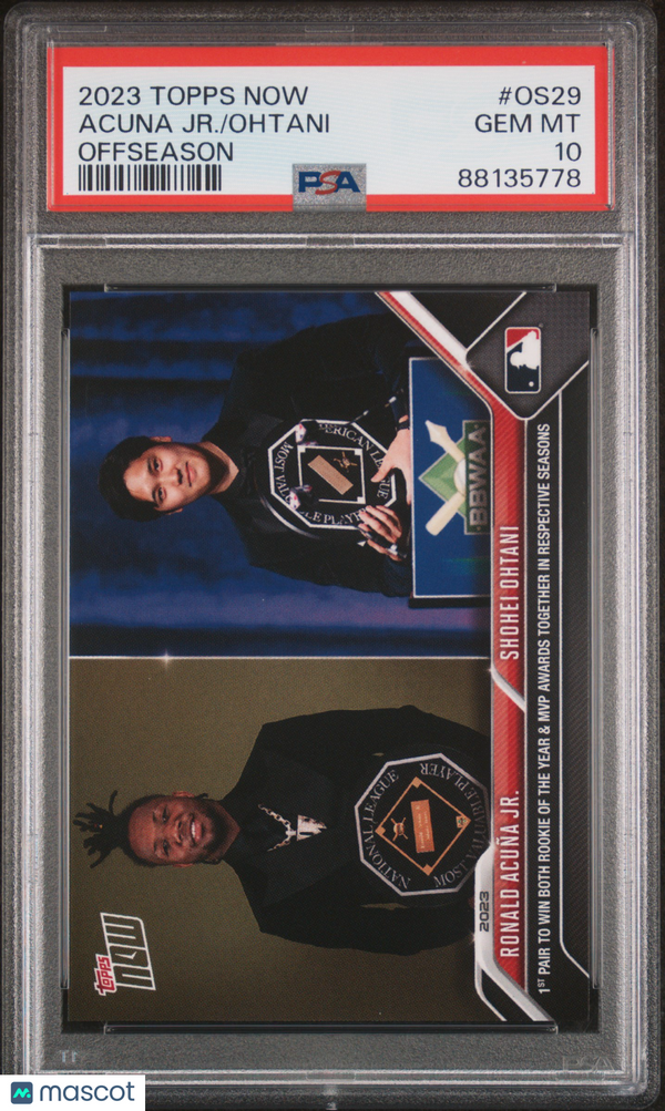 2023 Topps Now Offseason Ohtani Acuna JR. #OS29 PSA 10