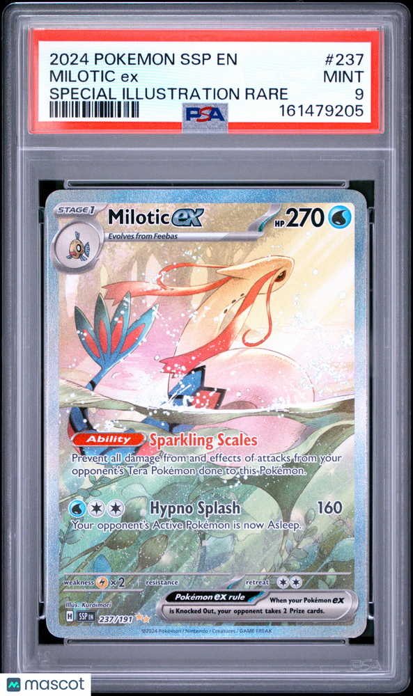 2024 Pokemon SSP EN-Surging Sparks Milotic EX #237 SIR PSA 9