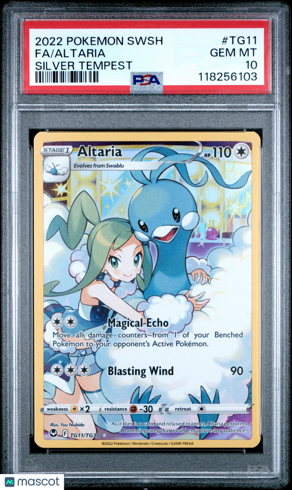 2022 Pokemon Sword & Shield Silver Tempest Altaria #TG11 FA PSA 10