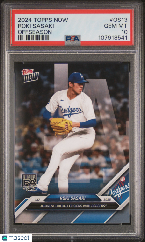 2024 Topps Now Offseason Roki Sasaki #OS13 PSA 10
